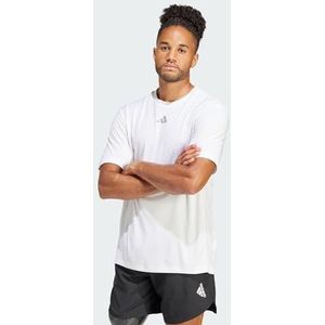 adidas Heren HIIT Workout 3-Stripes Tee, white, XL