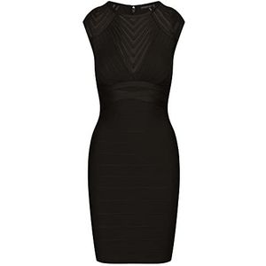 ApartFashion Dames APART Stretch jurk met siernaden Special Occasion Dress, zwart, Regular