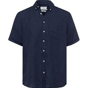 BRAX Heren Style Dan U Linen Garment DYE Herenhemd van zomerse linnen met button down kraag hemd, Ocean, S, ocean, S