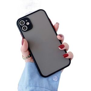 Silky Touch Hoes compatibel met iPhone 12, 6,1 inch, premium zachte vloeibare siliconenrubber, anti-vingerafdruk, flexibele beschermhoes voor het hele lichaam, schokbestendig, valbescherming, zwart
