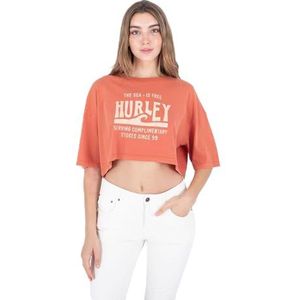 Hurley Vrouwen Stoked Boyfriend Cropped T-shirt, Aragon, XS