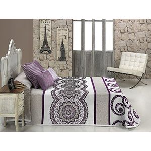 Textilia Sprei, bedsprei voor bed, 90 cm, 180 x 270 cm, chenille, paars, 90 cm