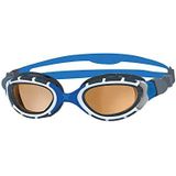 Zoggs Predator Flex Zwembril voor volwassenen, UV-bescherming zwembril, Quick Adjust Comfort Goggles Straps, Fog Free Swim Goggle Lenzen, Goggles, Blauw/Grijs/gepolariseerd Koper, Regular Fit