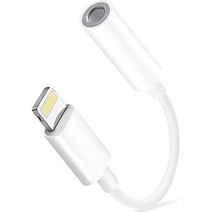 Hoofdtelefoonadapter voor iPhone 12 [Apple MFi gecertificeerd] Lightning naar 3,5 mm jack adapter auxaudio splitter dongle converter compatibel met iPhone 12 Mini / 11/13/13Pro / X/XR / 8 /