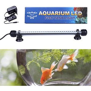 Tingkam® 28 cm 30 leds wit aquarium verlichting maanlicht licht waterdicht IP 68 vissen lamp