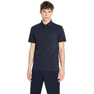 Armani Exchange Heren Regular Fit Cotton Jersey Eagle Logo Polo Shirt, Donkerblauw, XXL