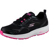 Skechers - Go Run Consistent - Damessneakers - Zwart - Leer met Roze Trim