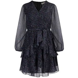 dulcey Midi jurk met lange mouwen voor dames, Zwarte bloemenprint, S