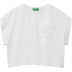 United Colors of Benetton - T-shirt - Wit - Korte Mouwen - Boxy-pasvorm