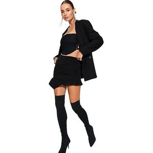 Trendyol Rechte mini basic rok voor dames, zwart, 38