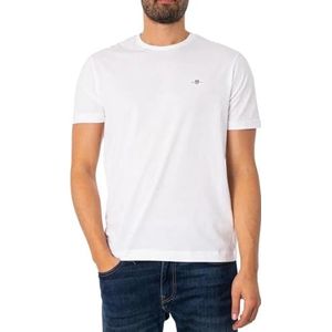 GANT Heren REG Shield SS T-shirt, wit, standaard, wit, XXL