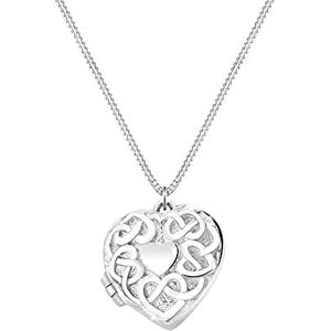 Elli Halsketting dames hart medaillon hanger ornament speels in 925 sterling zilver, 450, Facetgeslepen, Zonder