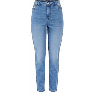 PIECES Dames Pckesia Mom Hw Ank Jns Mb50 Noos Bc, blauw (medium blue denim), XS