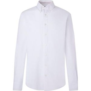 Hackett London Oxford Eng Stripe Overhemd voor heren, Wit (Wit/Roze), XL