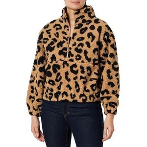 Bestseller A/S ONLJANNE Aztec Teddy L/S Halfzip CC SWT sweatshirt, Tobacco Brown/AOP: Leo, M, Tobacco Brown/Aop:leo, M