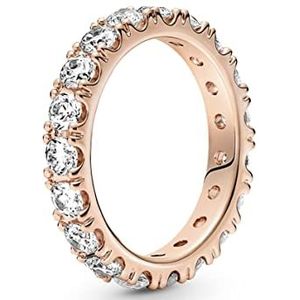 PANDORA ROSE tijdloze ring ""fonkelende serie"" 14k rosé verguld, zirkonia 180050C01 56, Sterling zilver, Zirkonia