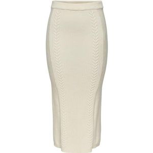 ONLY Dames Onlkatia Ls Cabel Midi Skirt Cc KNT, wit (whitecap gray), XS