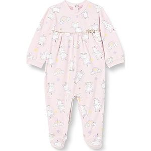 Chicco, Katoenen eenhoornjumpsuit met voet, Meisje 0-24, Roze (704), 0 maanden