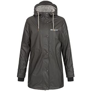 Regenjack - Antraciet - Fleecevoering - Met Kap en All-over Print