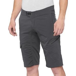 100% MTB WEAR RIDECAMP Shorts Charcoal-34, voor volwassenen, uniseks, antraciet (zwart), maat 34