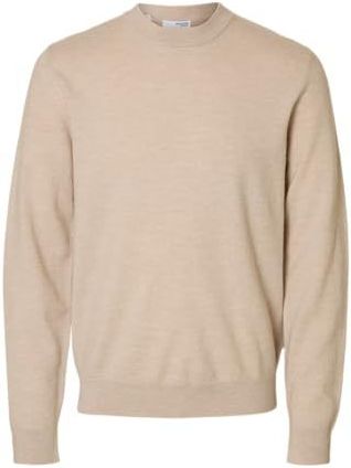 Selected - Relaxed Fit - Gebreide Trui - Ronde Hals - Lange Mouwen - 100% Merinowol