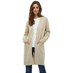 Minus Dames DITA Lange Cardigan 2, Zand Grijs Melange, XL