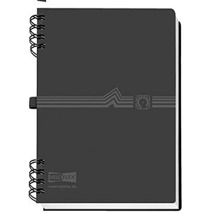 Veloflex 5105180 - Adresboek met spiraalbinding DIN A5, PP, met 12-delig register, telefoonringboek zwart