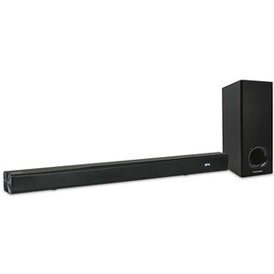 METRONIC 477592 Soundbar Bluetooth v5.3 met subwoofer met kabel, voor pc of tv, 180 W, stereo 2.1, audio-tv, USB, AUX, optisch, wandmontage, afstandsbediening