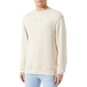 Armani Exchange Men's Modal Cotton Debossed Logo Pullover Crewneck Sweatshirt Fog, S, fog, S