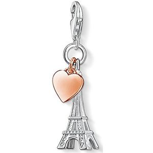Thomas Sabo Dames-bedelhanger Eiffeltoren Paris Charm Club 925 sterling zilver 750 roségoud verguld 0904-415-12