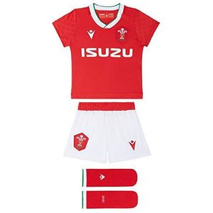 Macron Unisex Baby 58125559 Wru M20 WRU M20 Shirt met shorts en sokken, Home Boxset, kinderen, rood, 9/12M