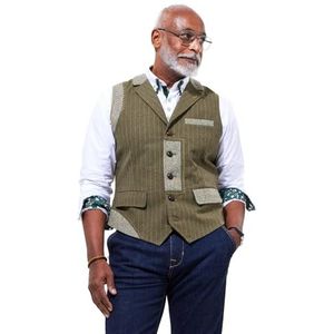Joe Browns Gestreept vest voor heren, Olijf, 56