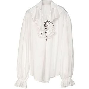 Widmann - Piraten- of renaissance-shirt, wit, accessoires voor kostuums, carnaval, themafeest
