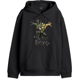 Marvel Sweatshirt met capuchon voor heren, Zwart, L/Tall