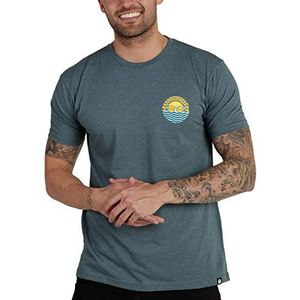 INTO THE AM Grafische T-shirts voor heren S - 4XL premium kleurrijke T-shirts met korte mouwen Trippy Space Designs, Golvend - Lichtblauw, XL