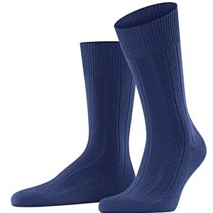 FALKE Heren Sokken Lhasa Rib M SO Wol Kasjmier Eenkleurig 1 Paar, Blauw (Sapphire 6055), 43-46