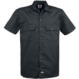 Dickies Heren Werkshirt Korte Mouwen - Wit, Zwart, XL tall