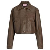 Jack & Jones - Jxmai Jacket OTW - Leren Jas - Bruin