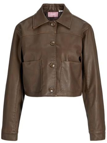 Jack & Jones - Jxmai Jacket OTW - Leren Jas - Bruin