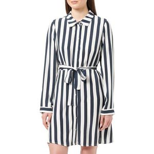 Vila Dames Vilisa L/S Short Shirt Dress/Ka blousejurk, Cloud Dancer/Stripes: navy blazer, 34