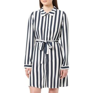 Vila Dames Vilisa L/S Short Shirt Dress/Ka blousejurk, Cloud Dancer/Stripes: navy blazer, 40