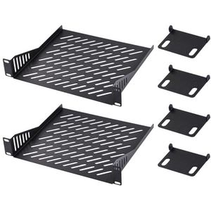 GeeekPi 10 inch 1U Server Rack Shelf Vented Rack Mount Cantilever Tray for 10 Inch Network Equipment Rack & Cabinet and DeskPi Rackmate T1/T0 (2PCS)