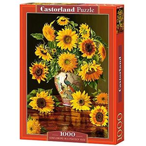 Sunflowers in a Peacock Vase - 1000 stukjes