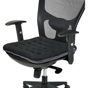 SINOSSO Uitstekend ondersteunend effect bureaustoelkussen 1 pak, luxe luchtdoorlatend mesh ademend autostoelkussen, slipbestendige eetkamerstoelkussens (1 stuk, zwart)