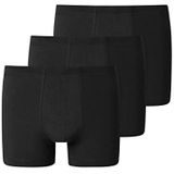 Schiesser 3 stuks ondergoed shorts met zachte tailleband biologisch katoen - 95/5 biologisch, zwart, XL