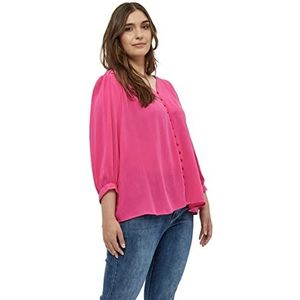 Peppercorn Danea blouse met 3/4 mouwen en rondingen | roze blouses voor dames VK | lente dames tops | maat 26