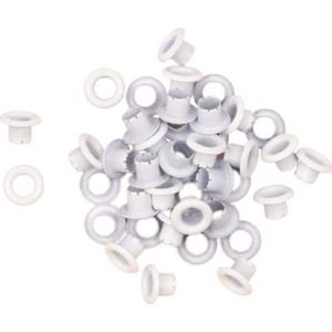 Craftelier - Verpakking met 40 ogen, ideaal voor kaarten, scrapbooking en knutselwerk, geschikt voor verschillende materialen, grootte ca. binnendiameter 5 mm en buitendiameter 8 mm, wit
