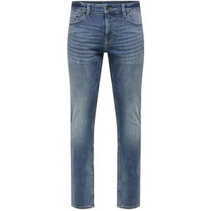 ONLY & SONS Slim-fit jeans voor heren, blauw (medium blue denim), 32W / 30L