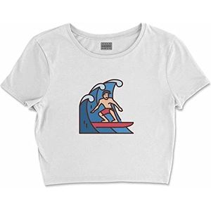 Bona Basics, Digitale print, basic T-shirt voor dames, 100% katoen, wit, casual, bovenstuk voor dames, maat: M, Wit