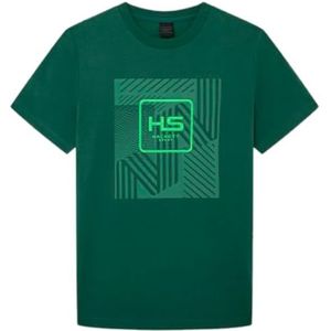 Hackett London Heren Hs Tech Polo T-shirt, Groen (Groen/Grijs), S, Groen (Groen/Grijs), S